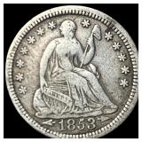 1853 Arrows Seated Liberty Half Dime NEARLY UNCIRC