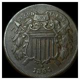1864 Copper Two-Cent Piece NEARLY UNCIRCULATED