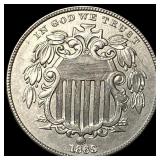 1869 Shield Nickel CHOICE AU