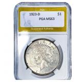 1923-D Silver Peace Dollar PGA MS63