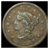 1851 Braided Hair Large Cent LIGHTLY CIRCULATED