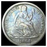 1864-S Silver Seated Liberty Dime LIGHTLY CIRCULAT
