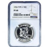 1956 T2 Franklin Half Dollar NGC PF68
