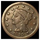 1849 Braided Hair Large Cent LIGHTLY CIRCULATED