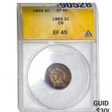 1864 Indian Head Cent ANACS EF45 CN