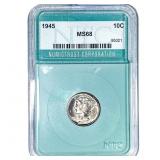1945 Mercury Silver Dime NTC MS68