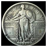 1917-M Standing Liberty Silver Quarter NEARLY UNCI