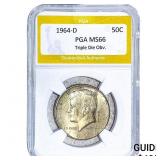 1964-D Kennedy Half Dollar PGA MS66