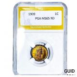1909 Wheat Cent PGA MS65 RD