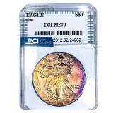 1998 Silver Eagle PCI MS70