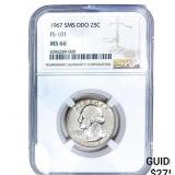 1967 Washington Silver Quarter NGC MS66 SMS DDO