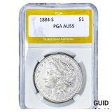 1884-S Morgan Silver Dollar PGA AU55