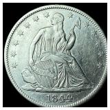 1844 Silver Half Dollar (Seated Liberty) NEARLY UN