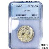 1942-D Walking Liberty Half Dollar NNC MS66