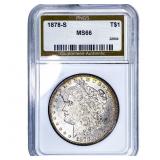 1878-S Morgan Silver Dollar PNGS MS66