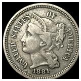 1881 Nickel Three-Cent Piece UNCIRCULATED