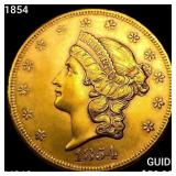 1854 $20 Gold Double Eagle UNCIRCULATED