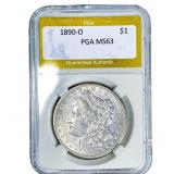1890-O Morgan Silver Dollar PGA MS63