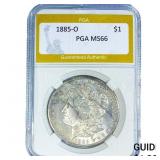 1885-O Morgan Silver Dollar PGA MS66