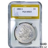 1886-S Morgan Silver Dollar PGA MS63