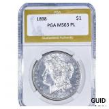 1898 Morgan Silver Dollar PGA MS63 PL