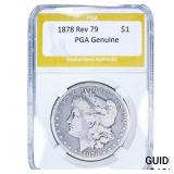 1878 Rev 79 Morgan Silver Dollar PGA Genuine