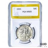 1935 Walking Liberty Half Dollar PGA MS65