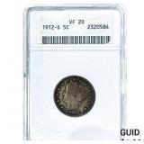 1912-S Liberty Victory Nickel ANACS VF20