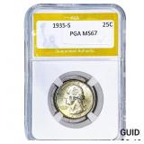 1935-S Washington Silver Quarter PGA MS67