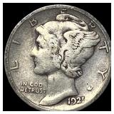1921-D Silver Mercury Dime LIGHTLY CIRCULATED