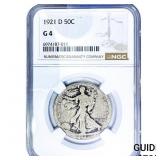 1921-D Walking Liberty Half Dollar NGC G4