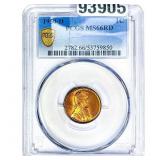 1950-D Wheat Cent PCGS MS66 RD