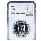 1964 Kennedy Half Dollar NGC PF68
