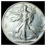 1936-S Silver Walking Liberty Half Dollar UNCIRCUL
