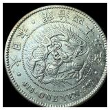 Japan Meiji Year 27 (1894) Silver 1 Yen CLOSELY UN