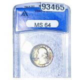 1944-S Washington Silver Quarter ANACS MS64
