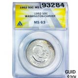 1952 Washington Carver Half Dollar ANACS MS63