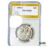 1946-S Walking Liberty Half Dollar PGA MS66