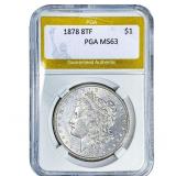 1878 8TF Morgan Silver Dollar PGA MS63