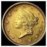 1853 Gold $1 Liberty Head Type 1 CLOSELY UNCIRCULA