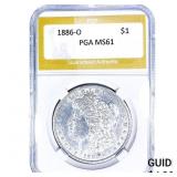 1886-O Morgan Silver Dollar PGA MS61