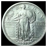 1917 Type 1 Standing Liberty Quarter CLOSELY  UNC