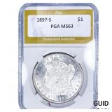 1897-S Morgan Silver Dollar PGA MS63