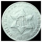 1853 Silver Three-Cent Piece NEARLY  UNCIRCULATED