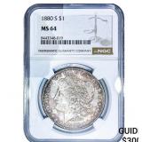 1880-S Morgan Silver Dollar NGC MS64