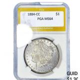 1884-CC Morgan Silver Dollar PGA MS64