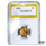 1909 Wheat Cent PGA MS65 RD