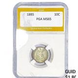 1885 Mercury Silver Dime PGA MS65