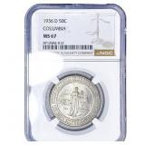 1936-D Columbia Half Dollar NGC MS67