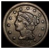 1849 Braided Hair Large Cent NEARLY  UNCIRCULATED